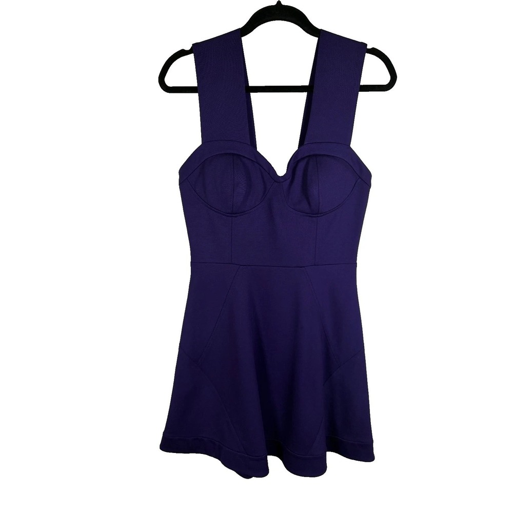 Rebecca Minkoff Purple Bustier Dress Sweetheart Neck Cocktail Dress Size 4 - Picture 7 of 13